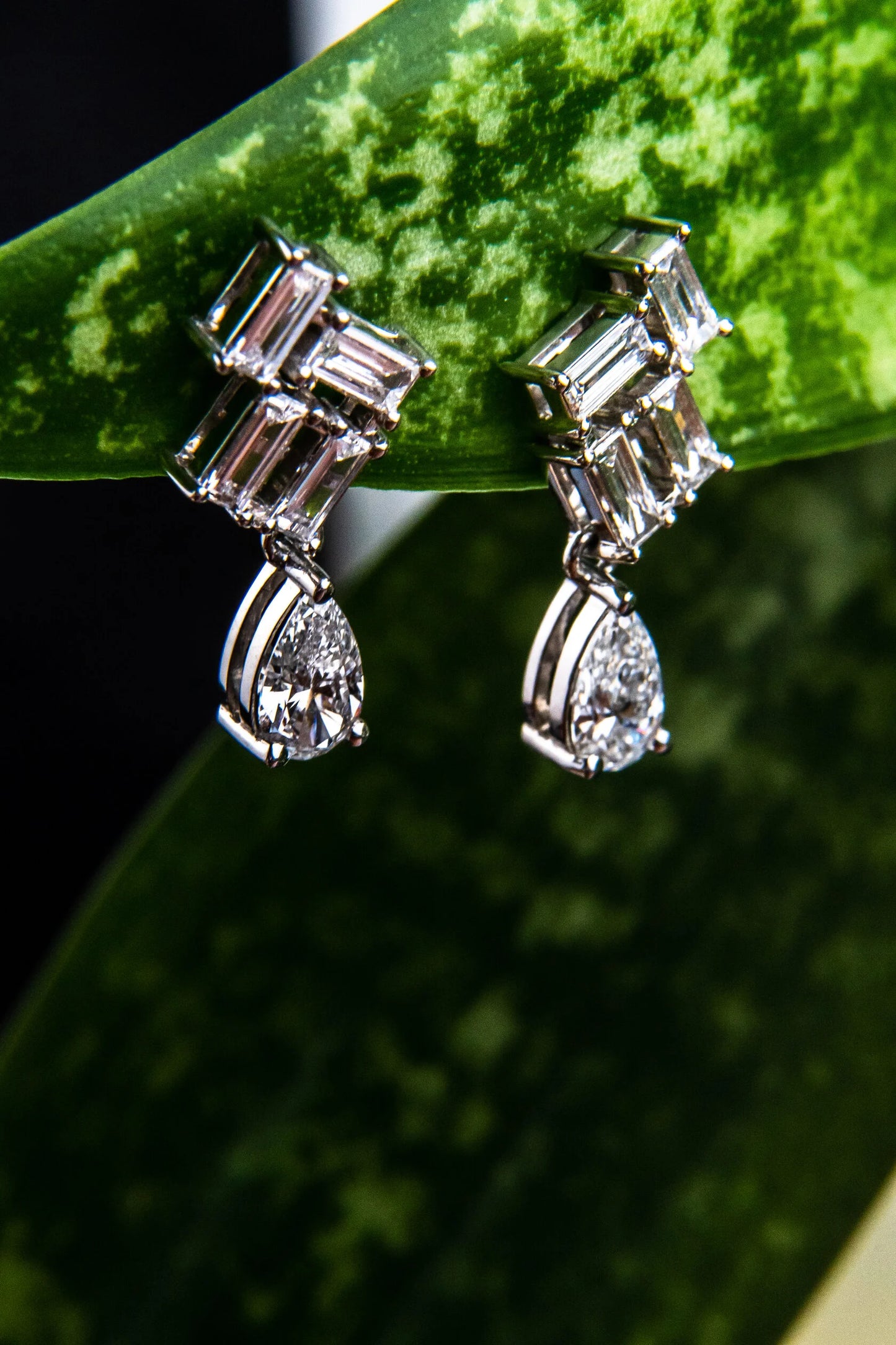 10-Stone Diamond Set — 1.29 ct (Pear + Baguette) for Custom Earrings (F/VS1)