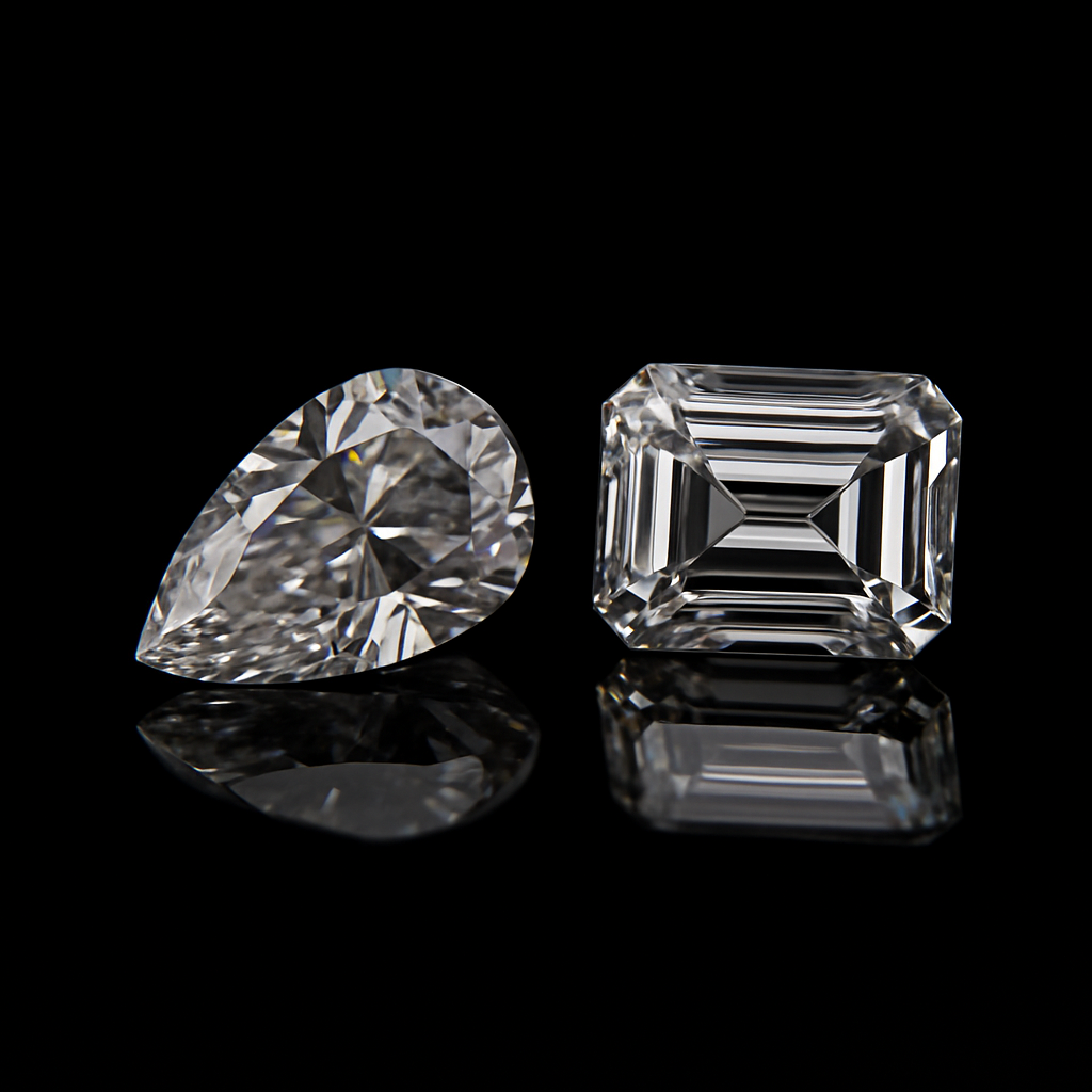 10-Stone Diamond Set — 1.29 ct (Pear + Baguette) for Custom Earrings (F/VS1)